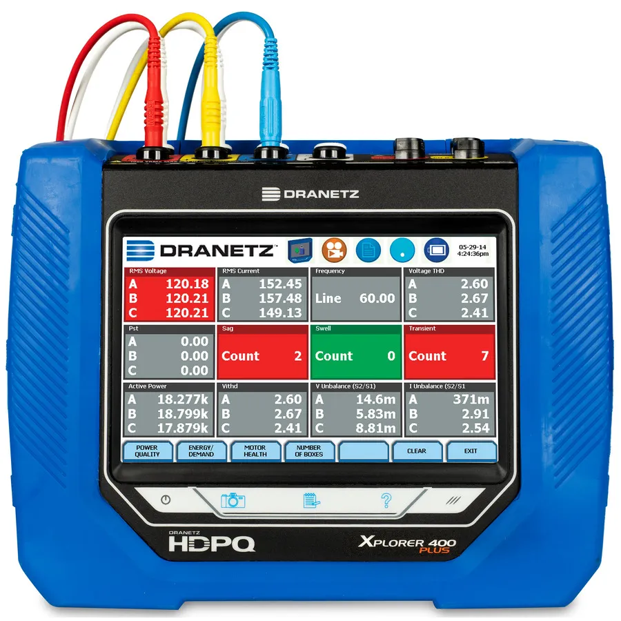 Analizador de Calidad de Potencia Dranetz HDPQ-P-X4A10PKG Xplorer 400 Plus