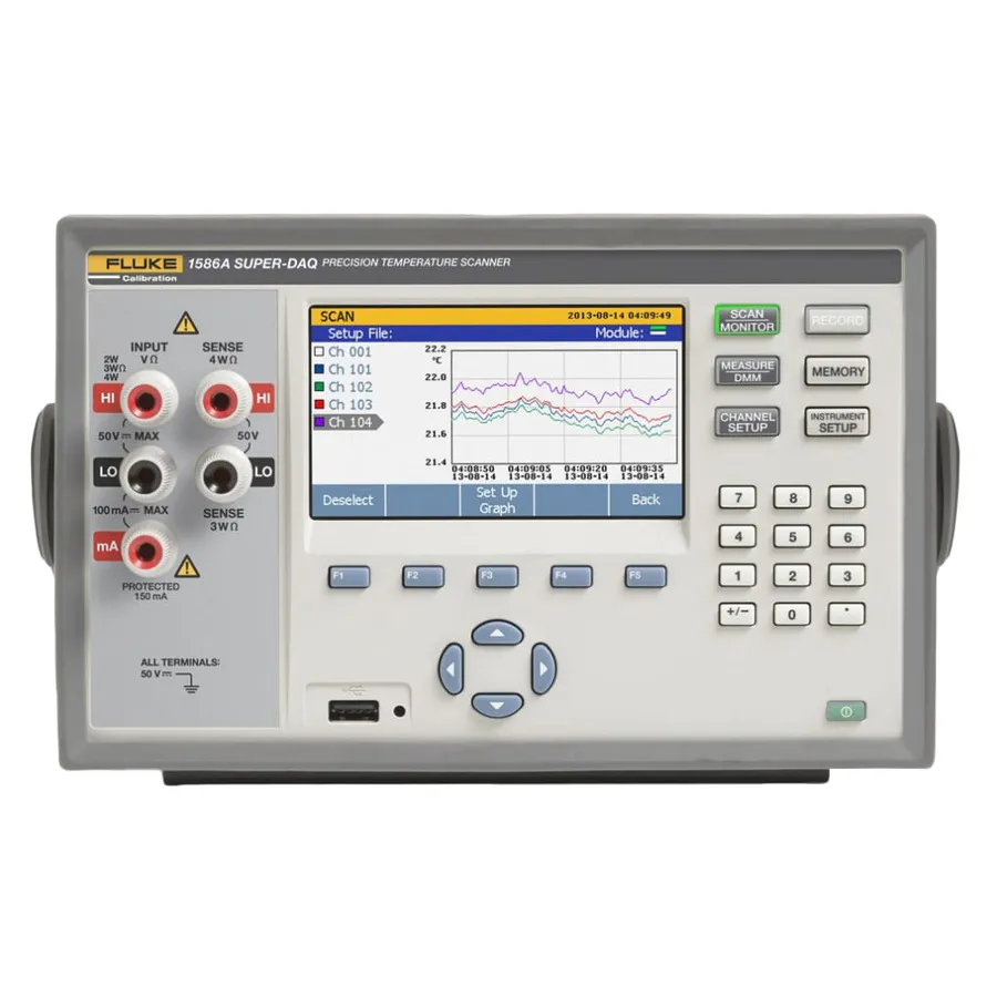 Fluke 1586A/1DS 120/C Super-DAQ Escáner de Temperatura con Módulo DAQ-STAQ y Calibración Acreditada
