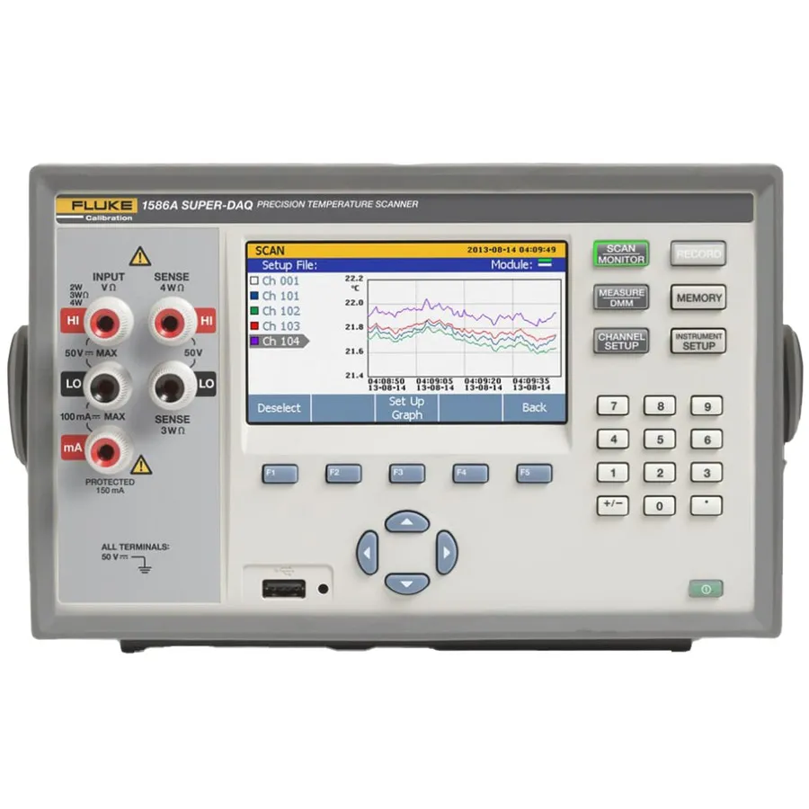Fluke 1586A/DS-HC 120 Escáner de Temperatura Super-DAQ con Módulo y Multiplicador