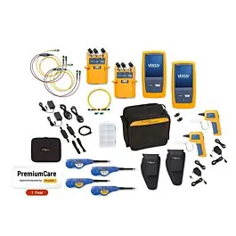 Kit de OLTS CertiFiber Max Single-Mode de Fluke Networks CFM-100SI INTL/GLD con Soporte Gold