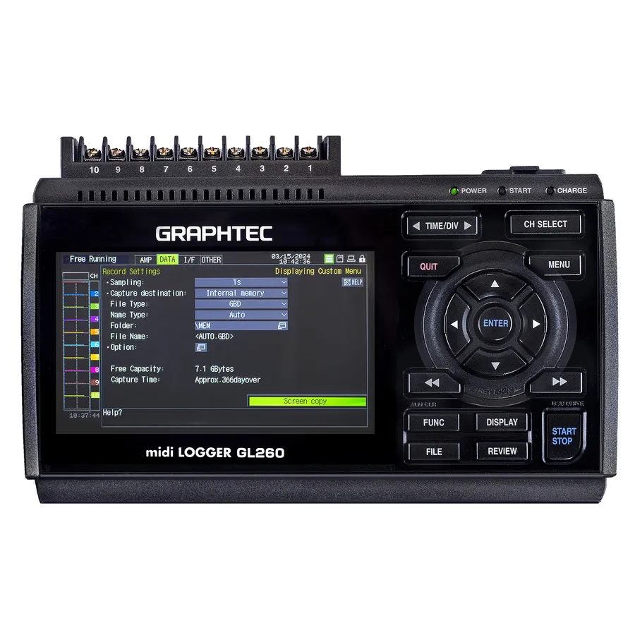 Registrador de Datos Multicanal Graphtec GL260