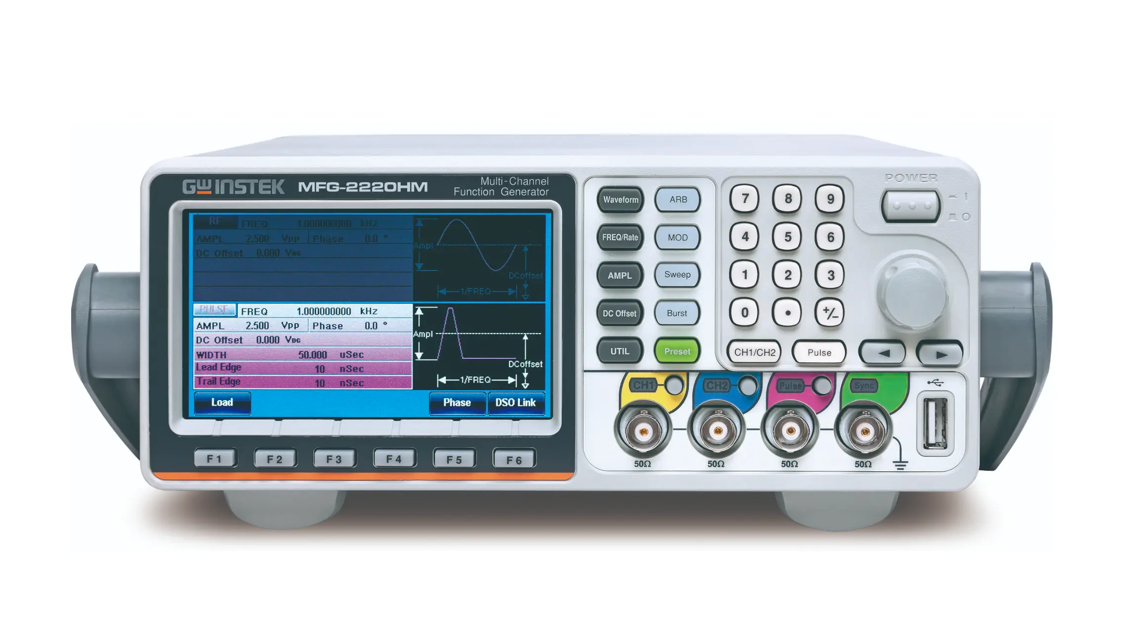 Generador de Función Arbitraria Dual GW Instek MFG-2220HM de 200MHz