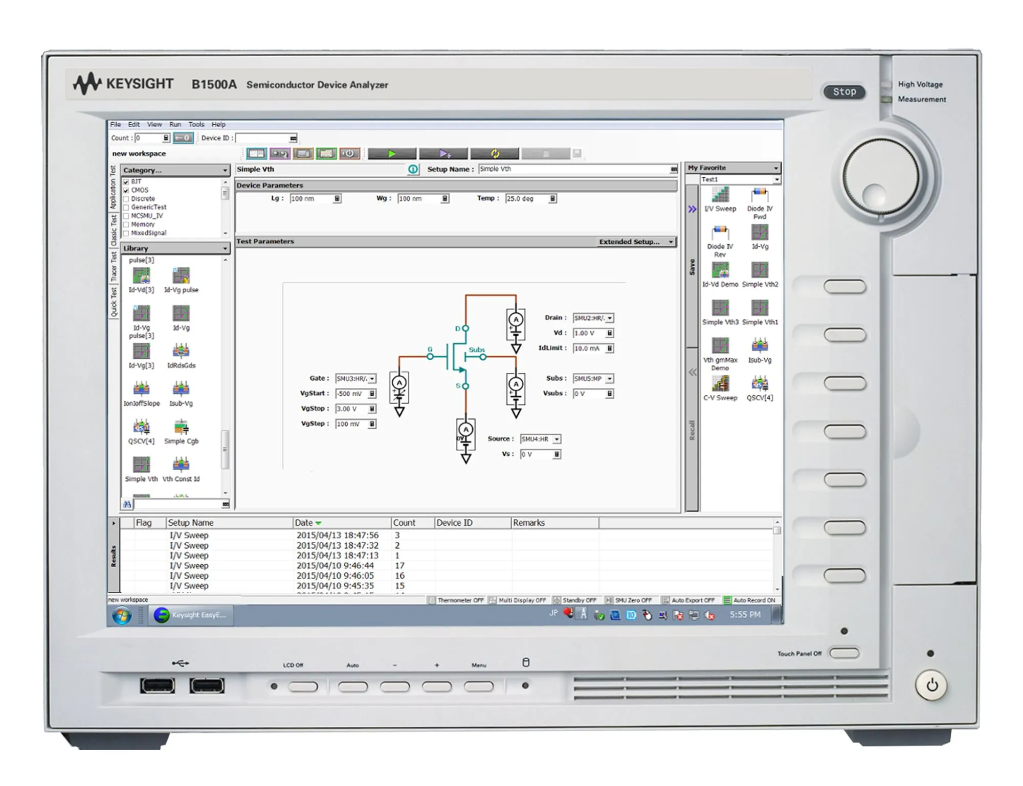 Analizador de Dispositivos de Semiconductores Keysight B1500A