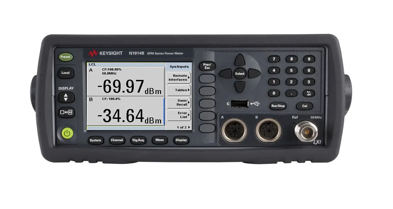 Medidor de Potencia de Dos Canales Keysight N1914B