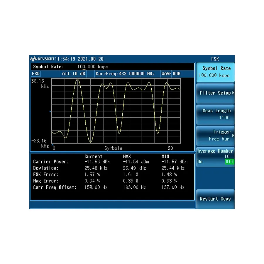 Opción de análisis de demodulación ASK/FSK Keysight N9321CK/DMA