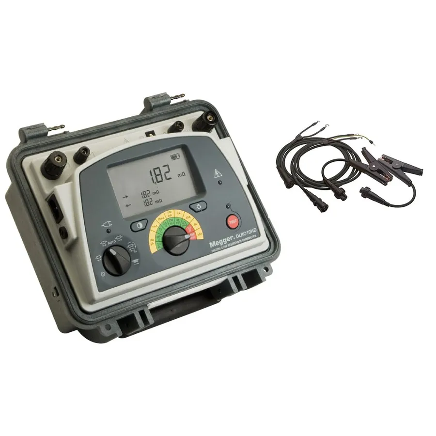 Megger DLRO10HD con Pinzas Kelvin KC1-TL3-C