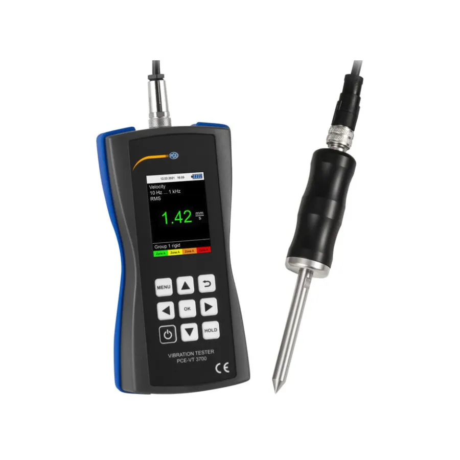 PCE Instruments PCE-VT 3700S Medidor de Vibraciones con Sensor de Punta de Medición