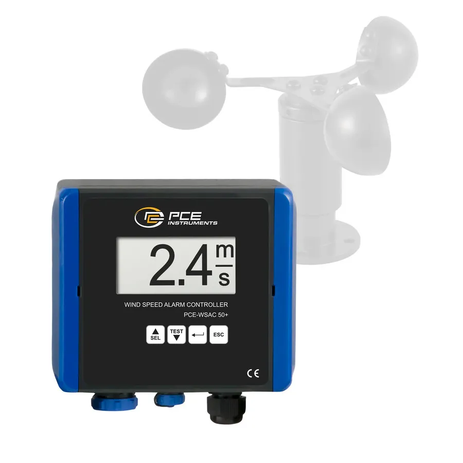 PCE Instruments PCE-WSAC 50+ 24 Medidor de Velocidad del Viento con Registrador de Datos