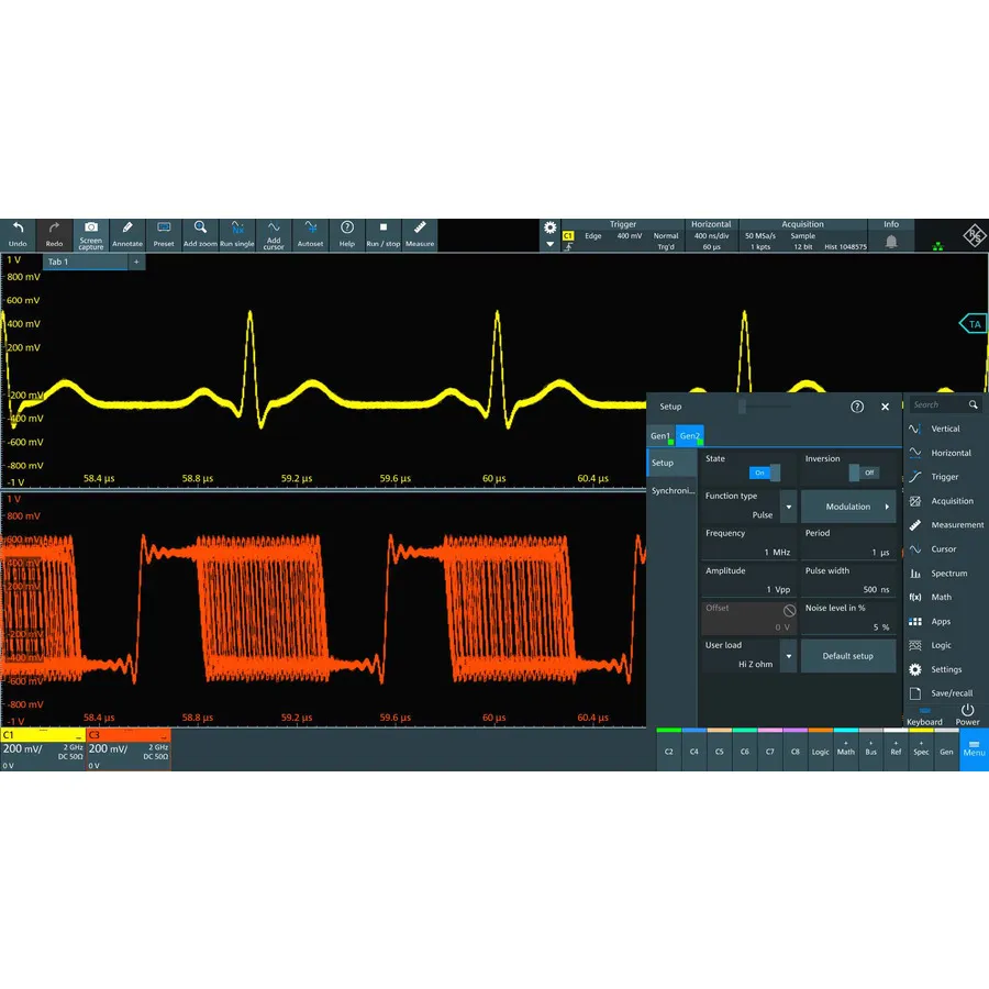 Opción de generador de forma de onda arbitraria Rohde & Schwarz MXO5-B6