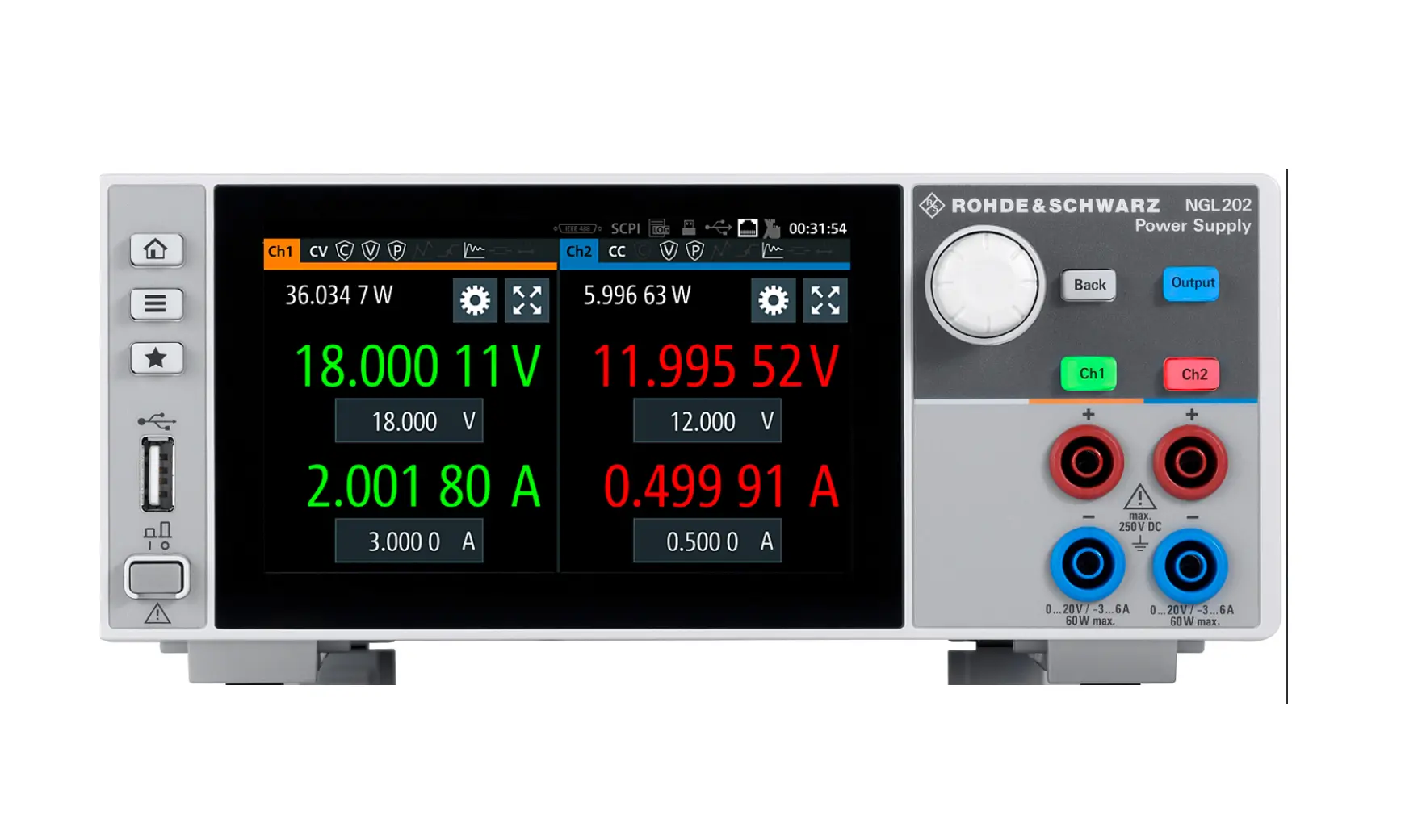 Fuente de Alimentación DC de 2 Canales Rohde & Schwarz NGL-COM2B