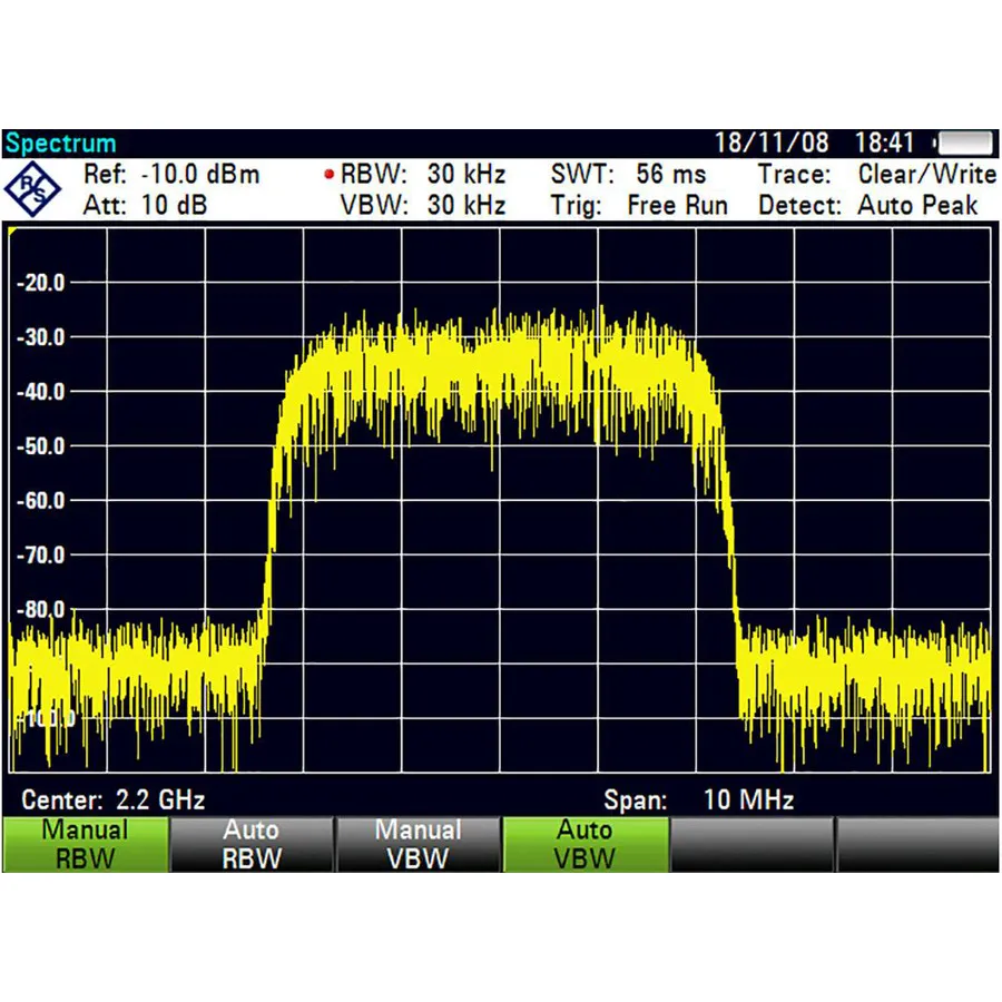 Aplicación de Medición de Análisis Espectral Rohde & Schwarz ZVH-K1