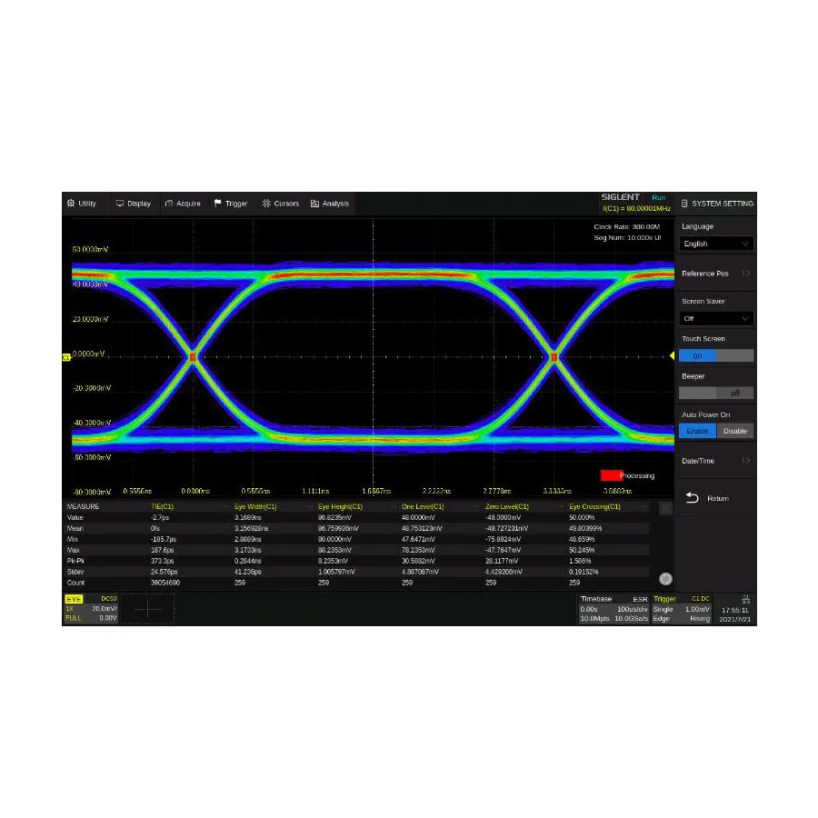 Software de Análisis de Diagrama de Ojo y Jitter Siglent SDS6000Pro-EJ