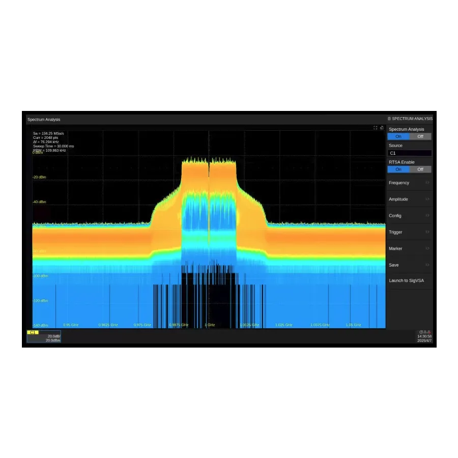 Software Siglent SDS7000A-RFA de análisis de señal RTSA/DDC