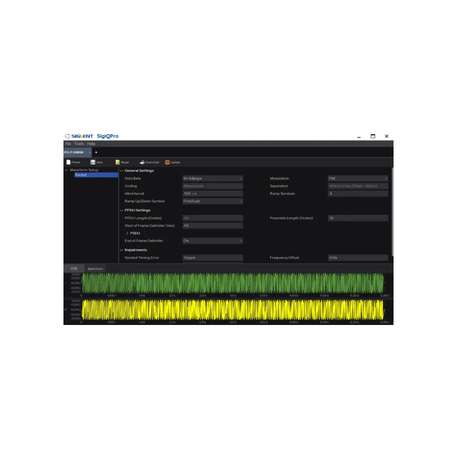 Software Siglent SigIQPro-IOT de Generación de Señal IoT