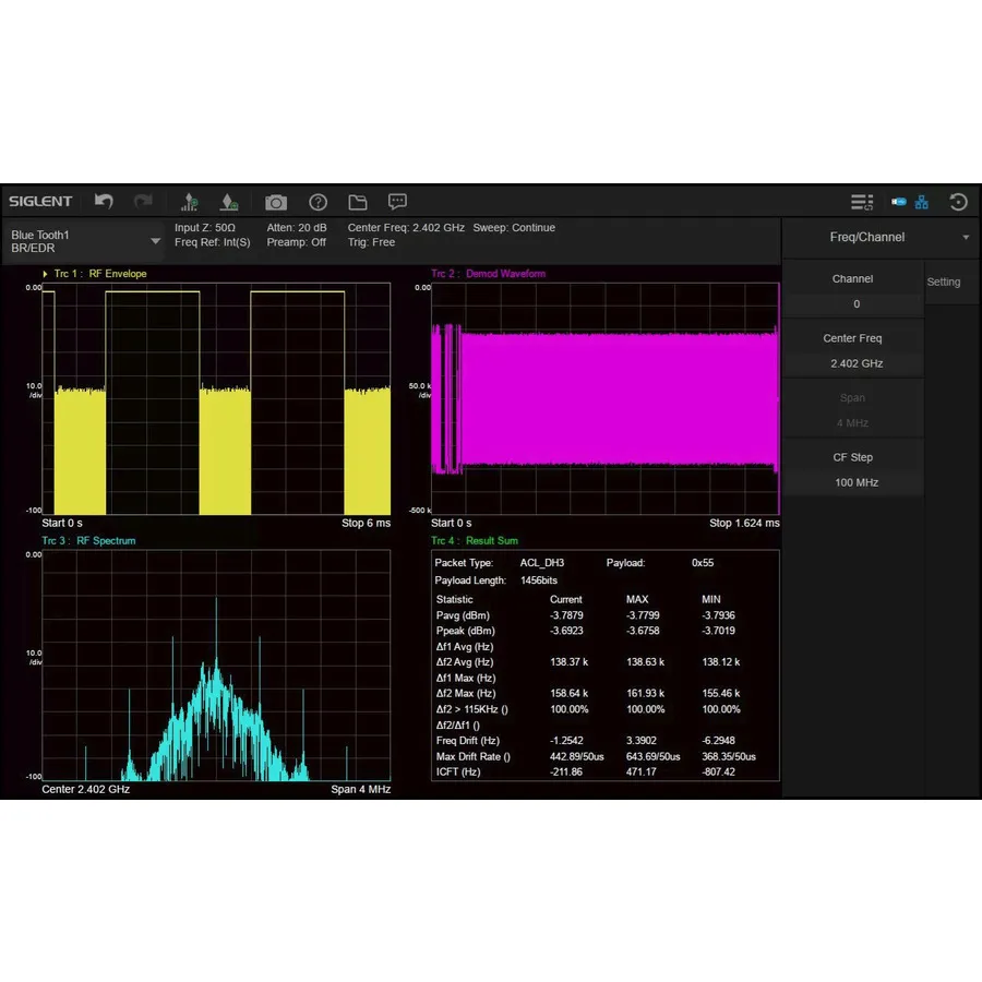 Software de Medición de Señales Bluetooth Siglent SSA5000-BT