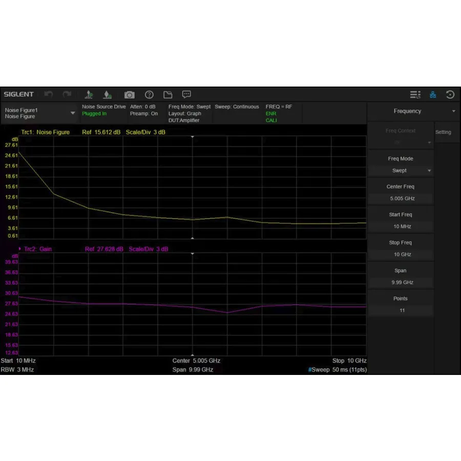 Software de Medición de Figura de Ruido Siglent SSA5000-NF