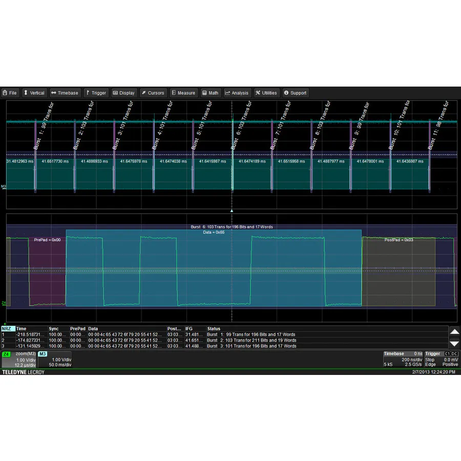 Paquete de Disparo y Decodificación I2C, SPI, UART y RS-232 Teledyne LeCroy WS3K-EMB